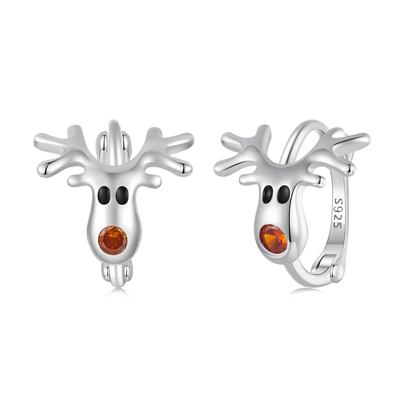 925 Sterling Silver Reindeer Stud Earrings