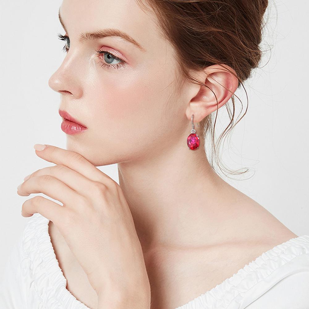 S925 Silver Ruby Classic Vintage Earrings