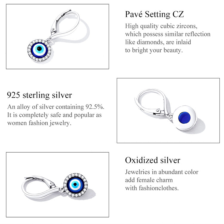 925 Sterling Silver Demon Eye Earrings