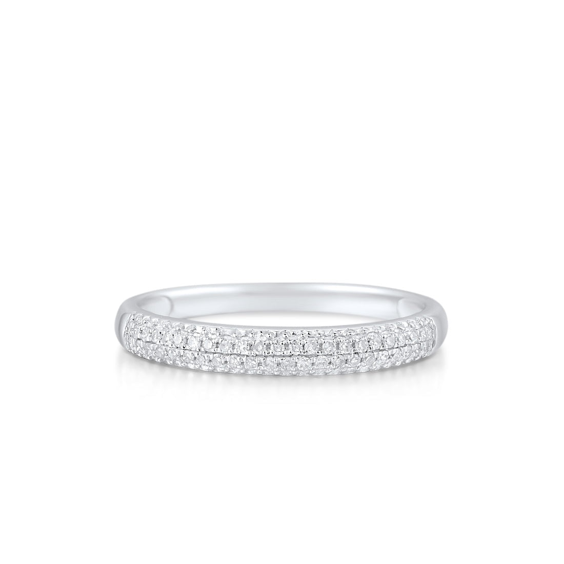 Pure 14K 585 White Gold Rings For Women Sparkling Diamond Rings Promise Engagement Anniversary Gift