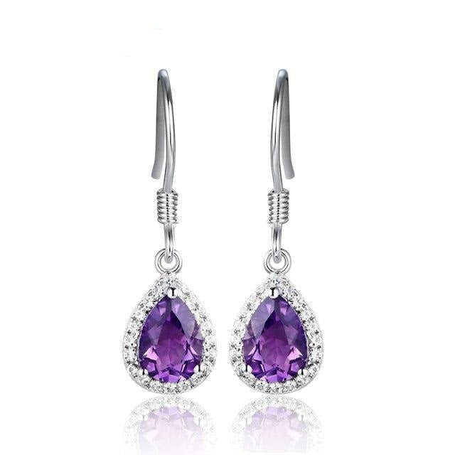 Ruby Amethyst Topaz Zultanite 925 Sterling Silver Drop Earrings